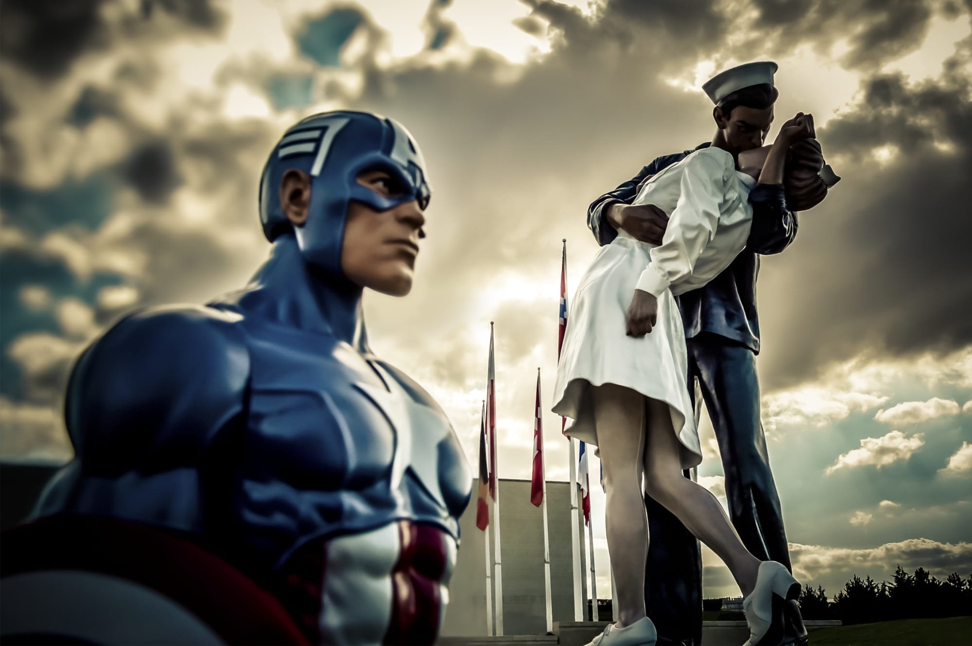Captain America au Mémorial à Caen (Mémorial de Caen) — création art digital par Sylmi